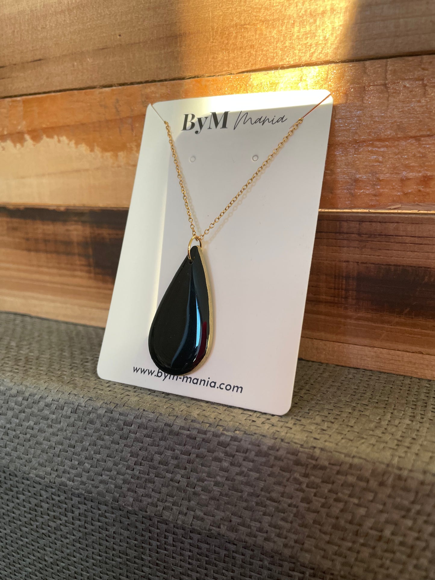 Collier Shadow goutte noire