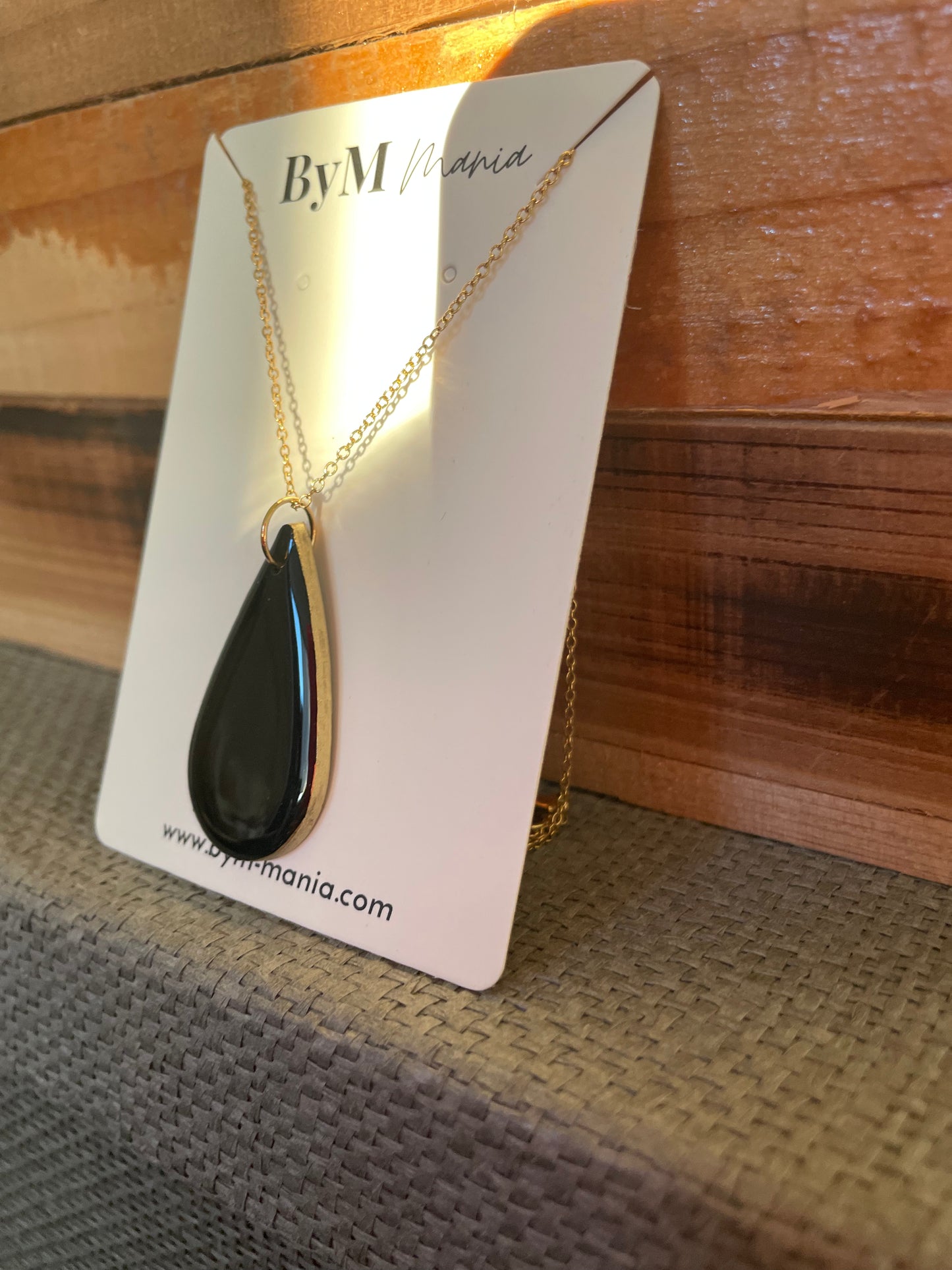 Collier Shadow goutte noire