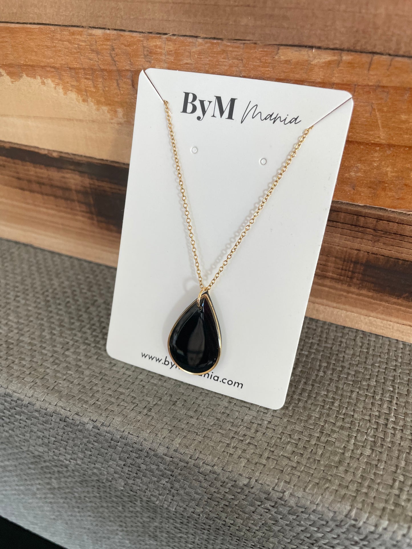 Collier Shadow goutte noire