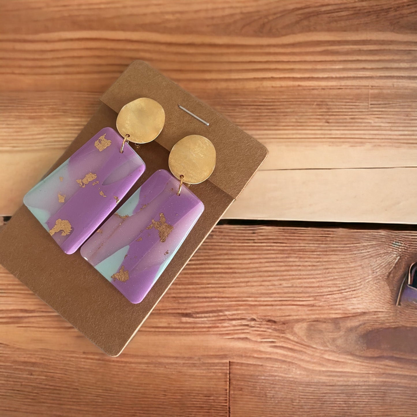 Clips d’oreille Purple Rain Rectangle
