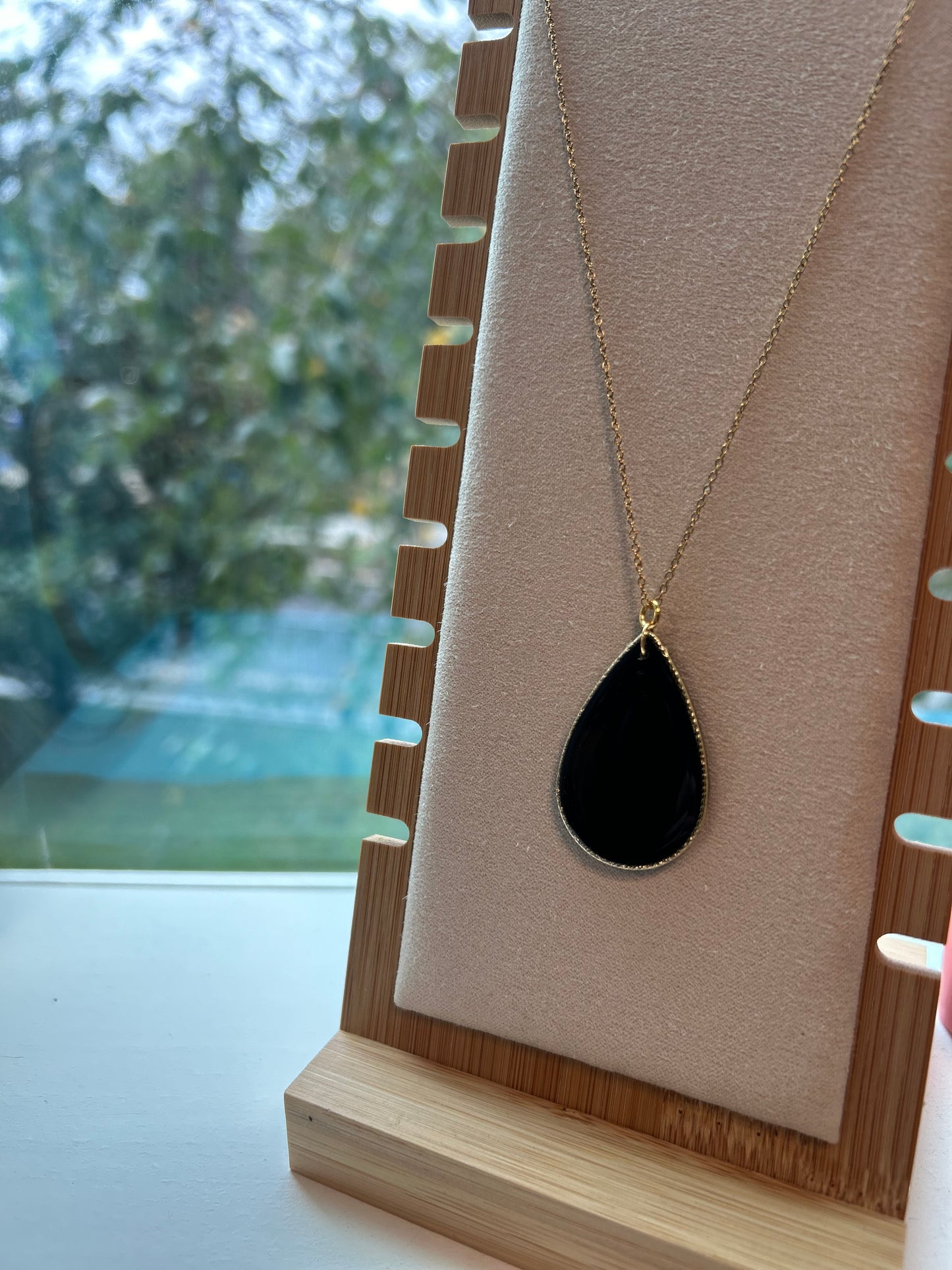 Collier Shadow goutte noire